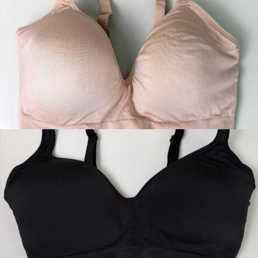 Felina Women's Adaptive Cup Wire Free Bra 2-Pack Comfort Support MEDIUM open Box